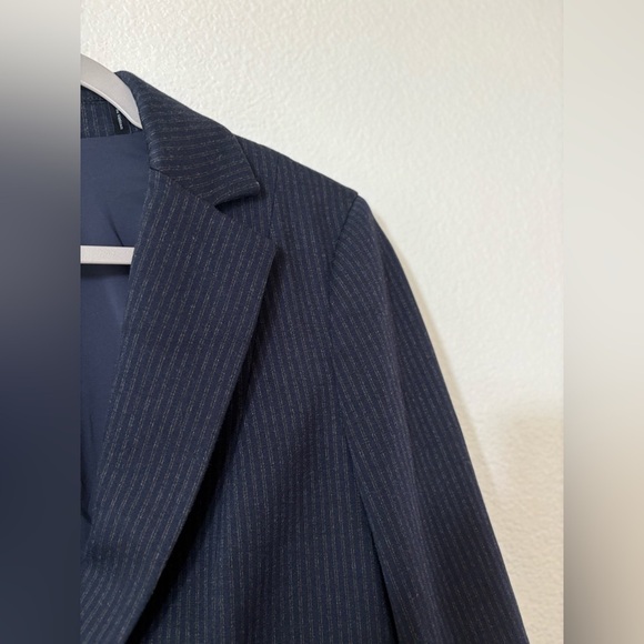 THEORY Fairfield Stripe Riding Blazer size 8 NAVY/Grey stripes - Picture 5 of 7